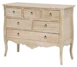 Komoda prowansalska rustykalna 100 cm – 6 szuflad, drewno egzotyczne, przetarcia i rzeźbienia