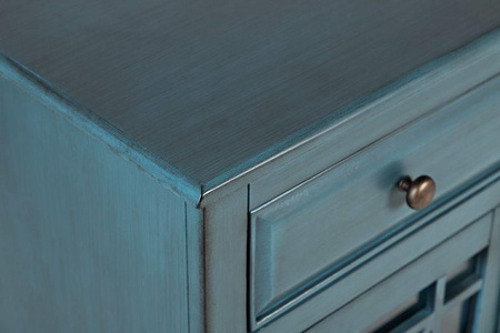 Mała drewniana komoda z szufladą Antique Blue