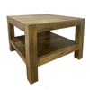 Drewniany stolik indyjski z półką 80x80 cm