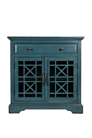 Mała drewniana komoda z szufladą Antique Blue