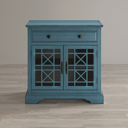 Mała drewniana komoda z szufladą Antique Blue