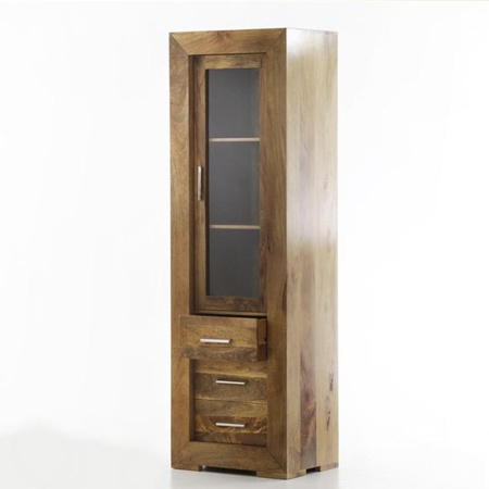 Drewniana witryna wąska 190 cm