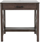 Mały sekretarzyk drewniany z USB – rustykalne biurko