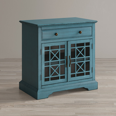 Mała drewniana komoda z szufladą Antique Blue