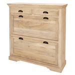 Indyjska szafka na buty z mango naturalna 117 cm – klasyczna i kolonialna