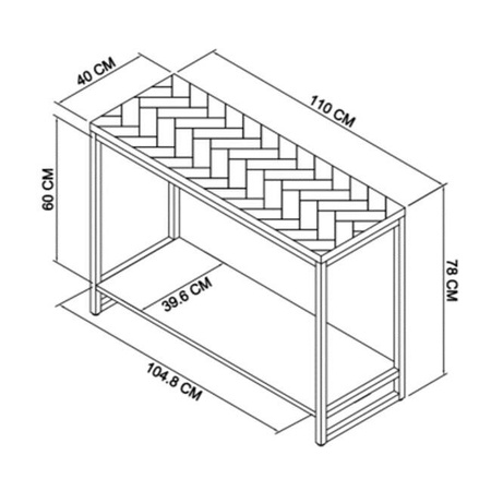 Czarna konsola z drewna bukowego