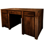 Duże biurko drewniane gabinetowe 160x80 cm- ciepły brąz